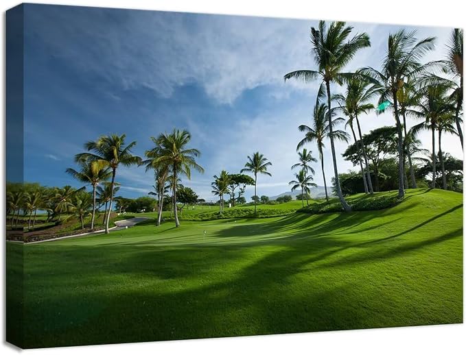 Hawaiian Golf Course Wall Art for Living Room Bedroom Bathroom Home Decorations by chenchenArt