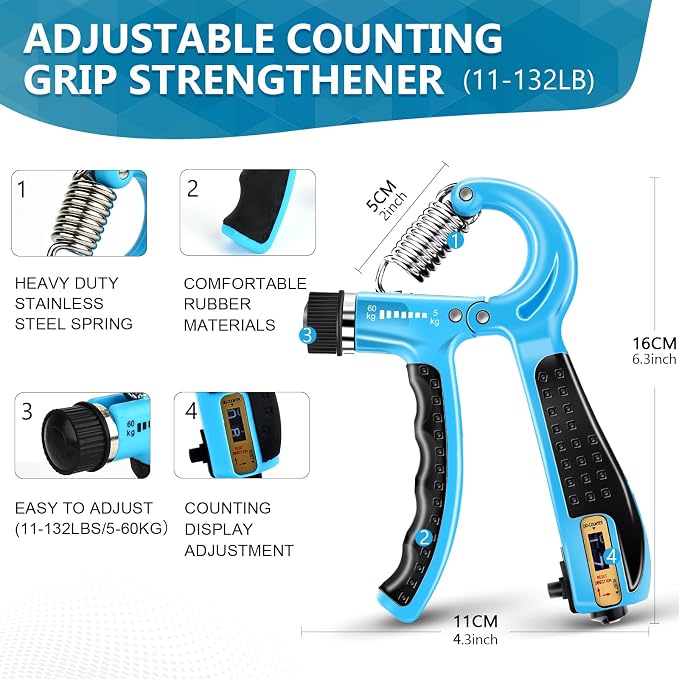13 PCS Grip Strength Trainer Kit, Hand Gripper Strengthener, Forearm - Image 3