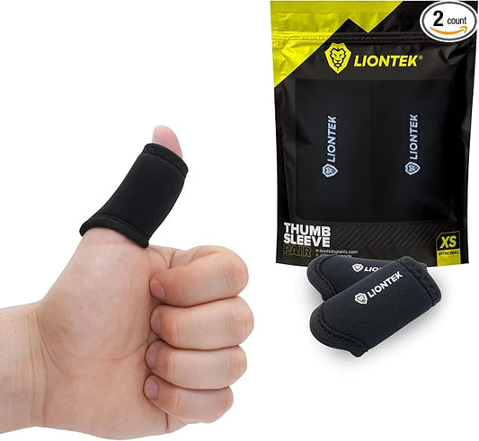 LIONTEK Thumb Sleeves Pair for Training, Weightlifting, Basketball, & Everyday by LIONTEK