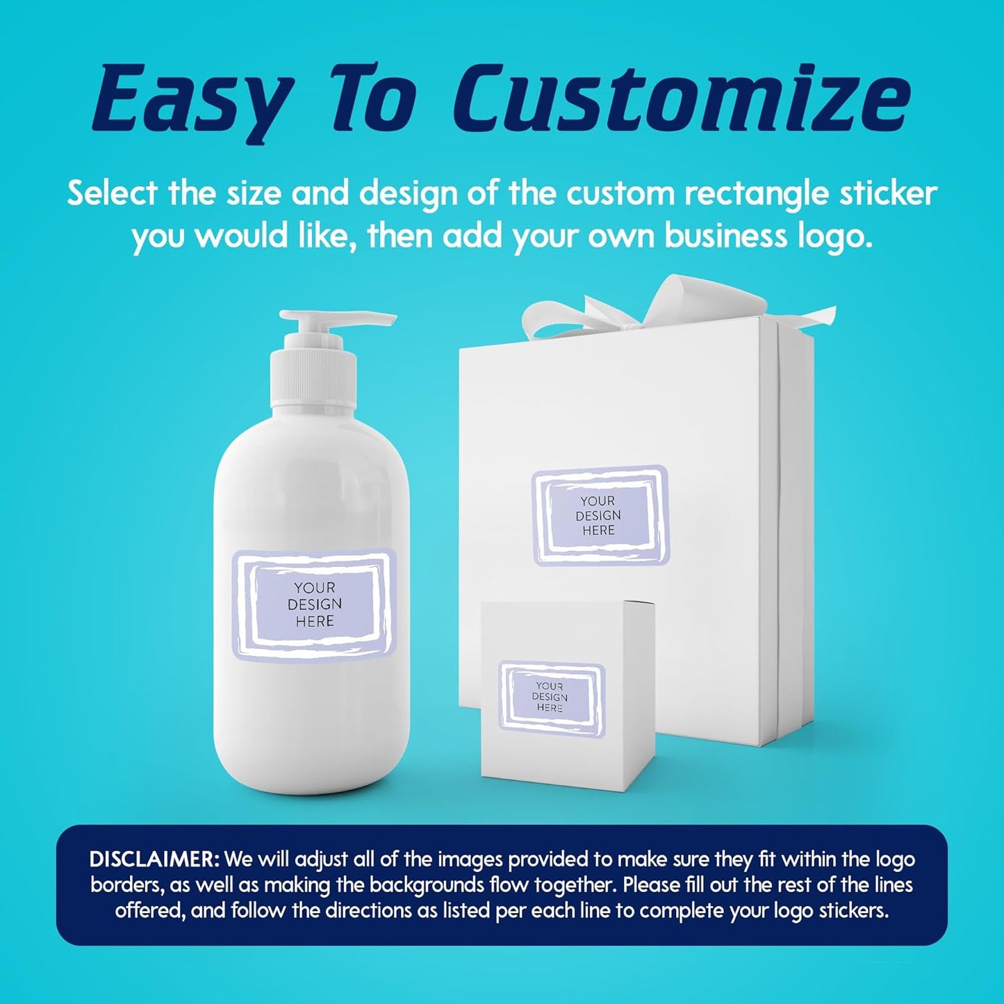 100 Custom Vinyl Stickers - Upload Your own Image, Text, Design, Logo - Personalized Logo Labels for Handmade, Packaging, Bottle, Jars, Candle, Brand Stickers (Lavender Swirls, 5x3)