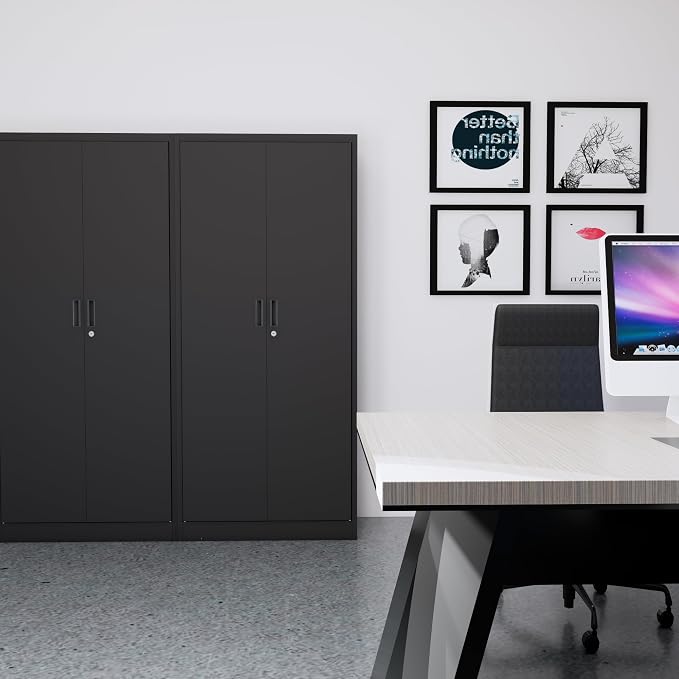 CJF Metal Storage Cabinet, Pantry-Black - Image 6