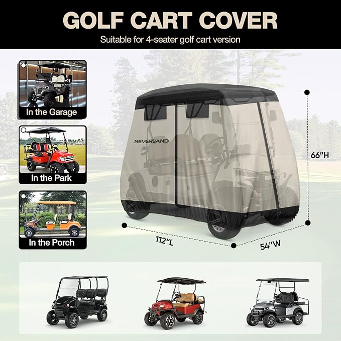 NEVERLAND Golf Cart Cover 4 Passenger - Image 5