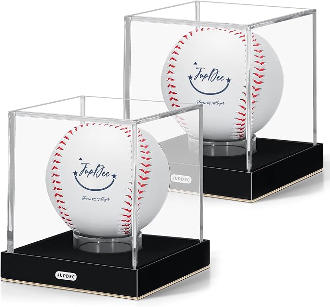 JupDec Baseball Display Case, UV Protected Autograph Stand Box by JupDec