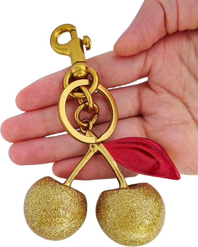 Cherry Bag Charm Purse Handbag Charm Cherry Car Accessories KeyChain Gift - Image 4
