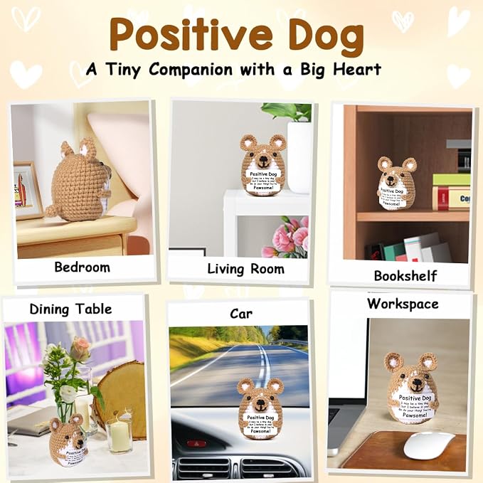 AICase Inspirational Crochet Positive Dog Animals, Emotional Support Nuggets - Image 5
