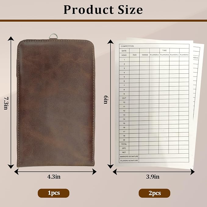 Leather Golf Scorecard Holder, Score Card Holder Golf, Yardage Book Cover - Image 5