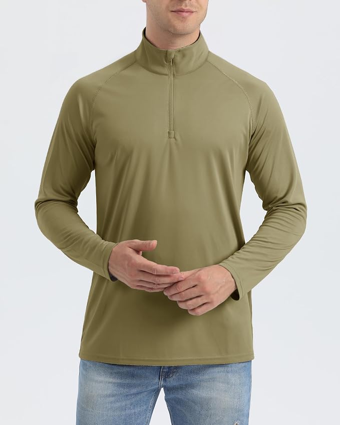 Boladeci Men's UPF 50+ Sun Shirts 1/4 Zip Long Sleeve SPF UV Protection - Image 2