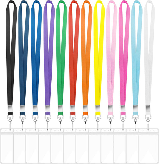 96 Pack Lanyards for ID Badges Cruise Lanyard for Ship Cards with Waterproof ID Badge Holder Cruise Essentials 2025 (12 Colors)