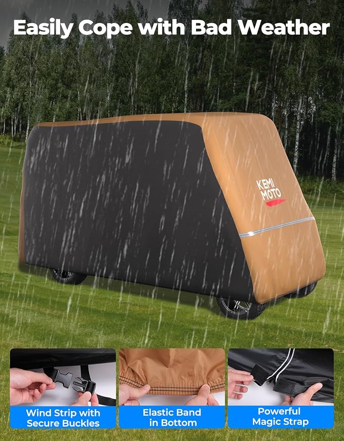 KEMIMOTO Golf Cart Cover, 2/2+2/4/4+2/6/6+2/8 Passenger Heavy Duty Golf Cart - Image 6