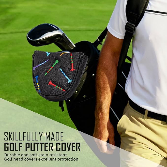Colorful Nails Style Golf Half Mallet Putter Cover Headcover, Golf Putter Club - Image 5