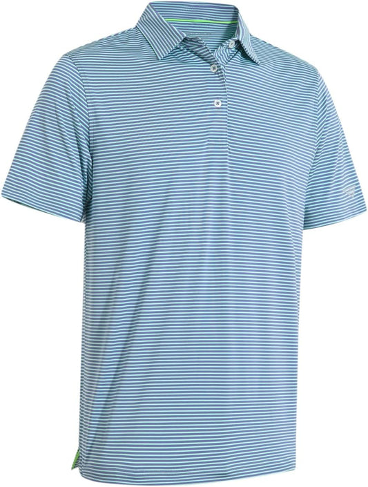 Golf Shirts for Men Dry Fit Short Sleeve Print Performance Moisture Wicking Polo Shirt
