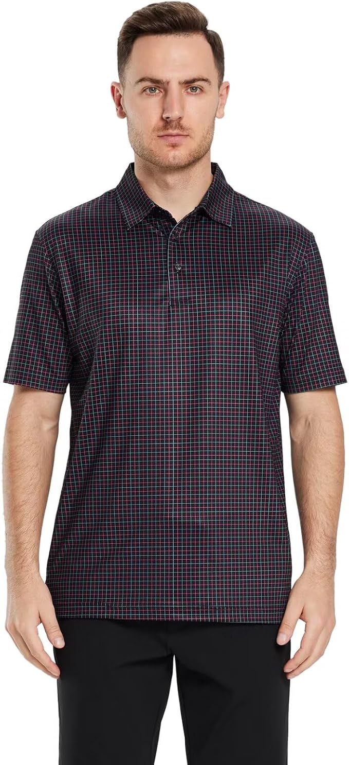 Golf Shirts for Men Dry Fit Short Sleeve Print Performance Moisture Wicking - Image 2