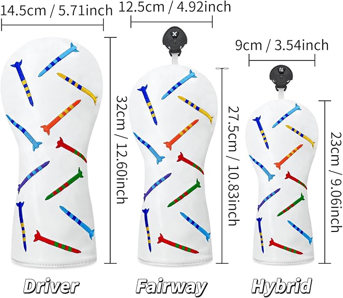 Colorful Nails Style Golf Half Mallet Putter Cover Headcover, Golf Putter Club - Image 7