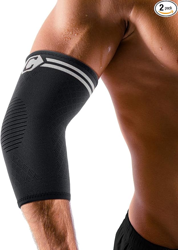 CAMBIVO 2 Pack Elbow Brace for Tendonitis, Tennis Elbow Compression Support by CAMBIVO