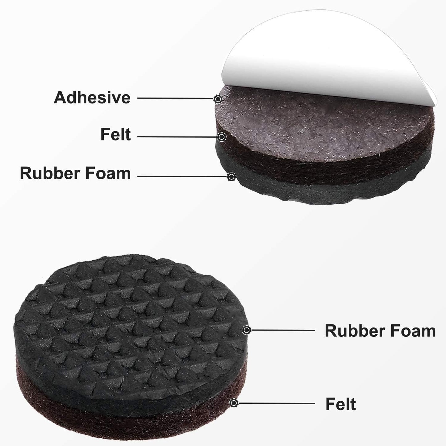 Yelanon Non Slip Furniture Pads -36 pcs 1’’ Furniture Grippers Non Skid for Furniture Legs Self Adhesive Rubber Feet Feet Anti Slide Furniture Hardwood Floor Protector for Keep Furniture Stoppers