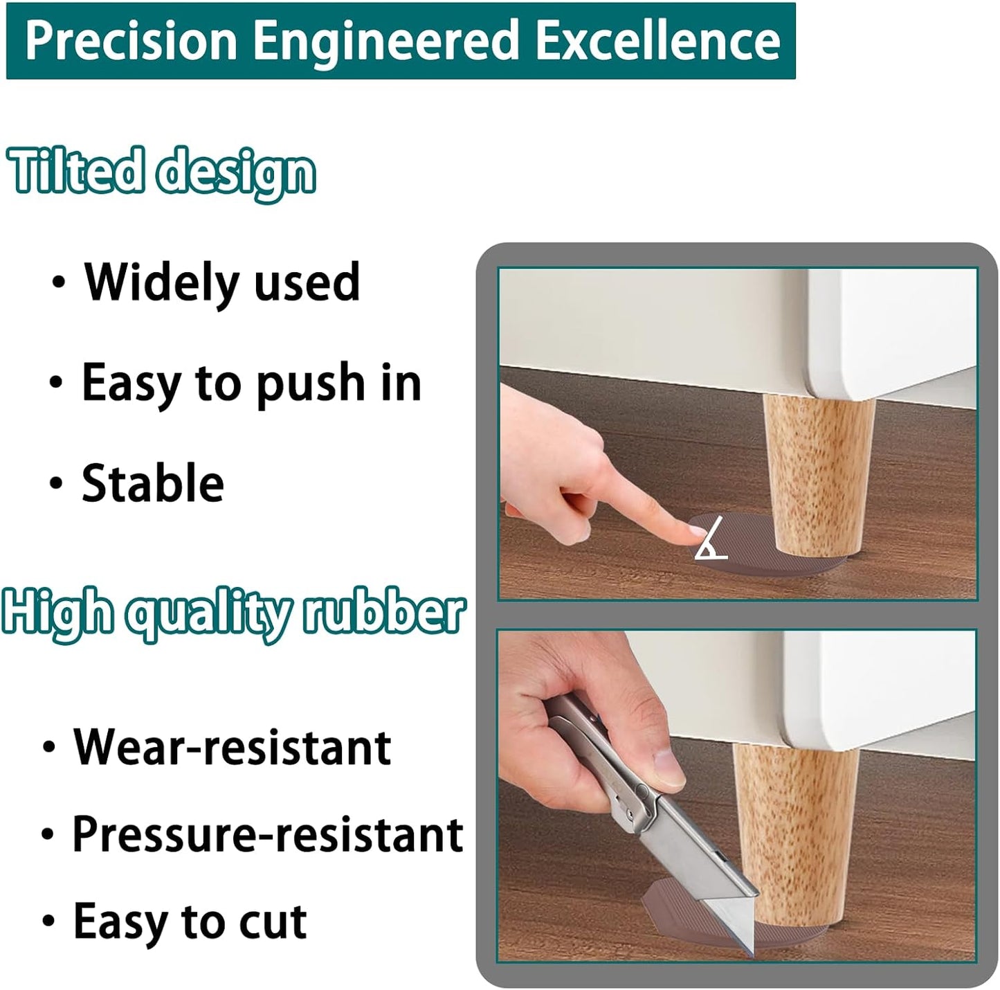 Jayen Rubber Shims 20 Pack – Non-Slip Furniture Levelers & Stackable Wedges for Tables, Toilets, Appliances & More – DIY Home Improvement, Blown