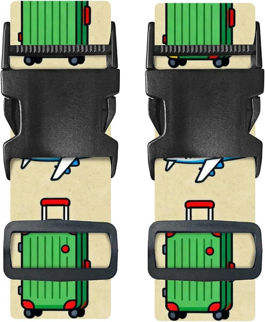 Nuxovilar Luggage Straps of 2 Set Sunglasses Airplane Suitcase Pattern by Nuxovilar