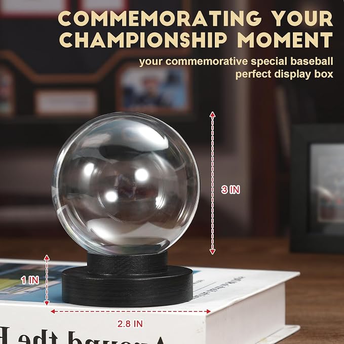 Baseball Display case Round Black - Image 5