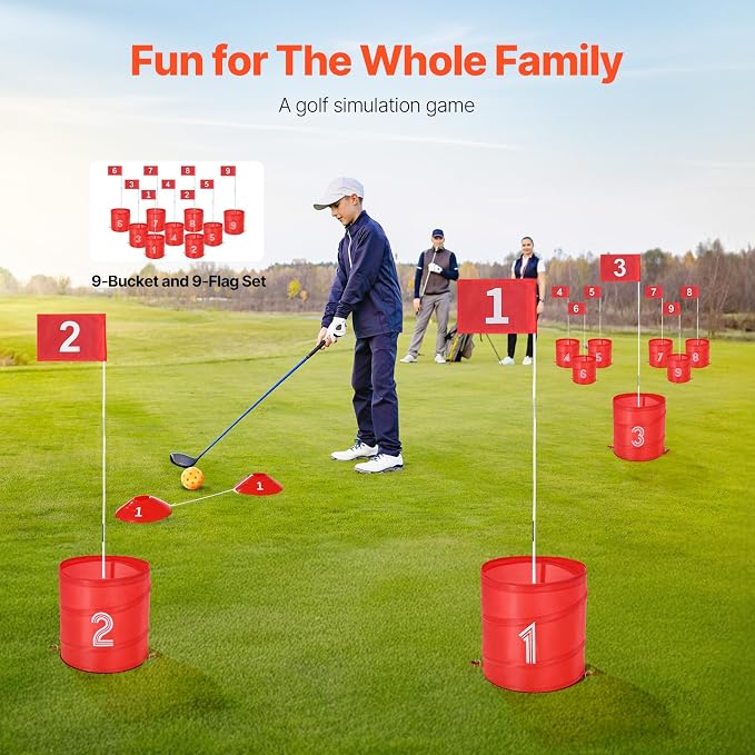 VEVOR Backyard Golf Game, 9 Hole Golf Course, Golf Game Practice Games - Image 2