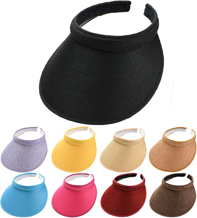 Cloth Covered Slip-On Visor for Women, Adjustable Cap Sports Sun Visors for Men - Image 2