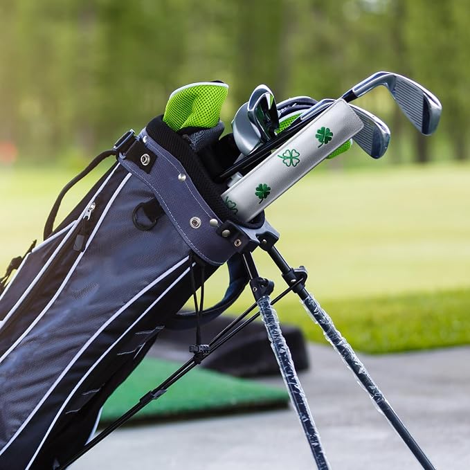 FINGER TEN Golf Alignment Stick Cover Headcover Rods Holder Case Leather 14''× - Image 7
