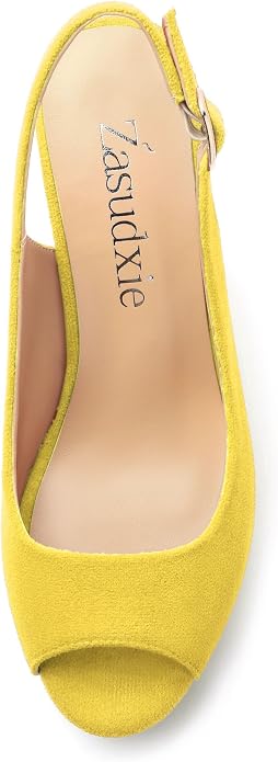Womens Wedge Platform Sandals Peep Open Toe Slingback Buckle High Heel Dress - Image 3