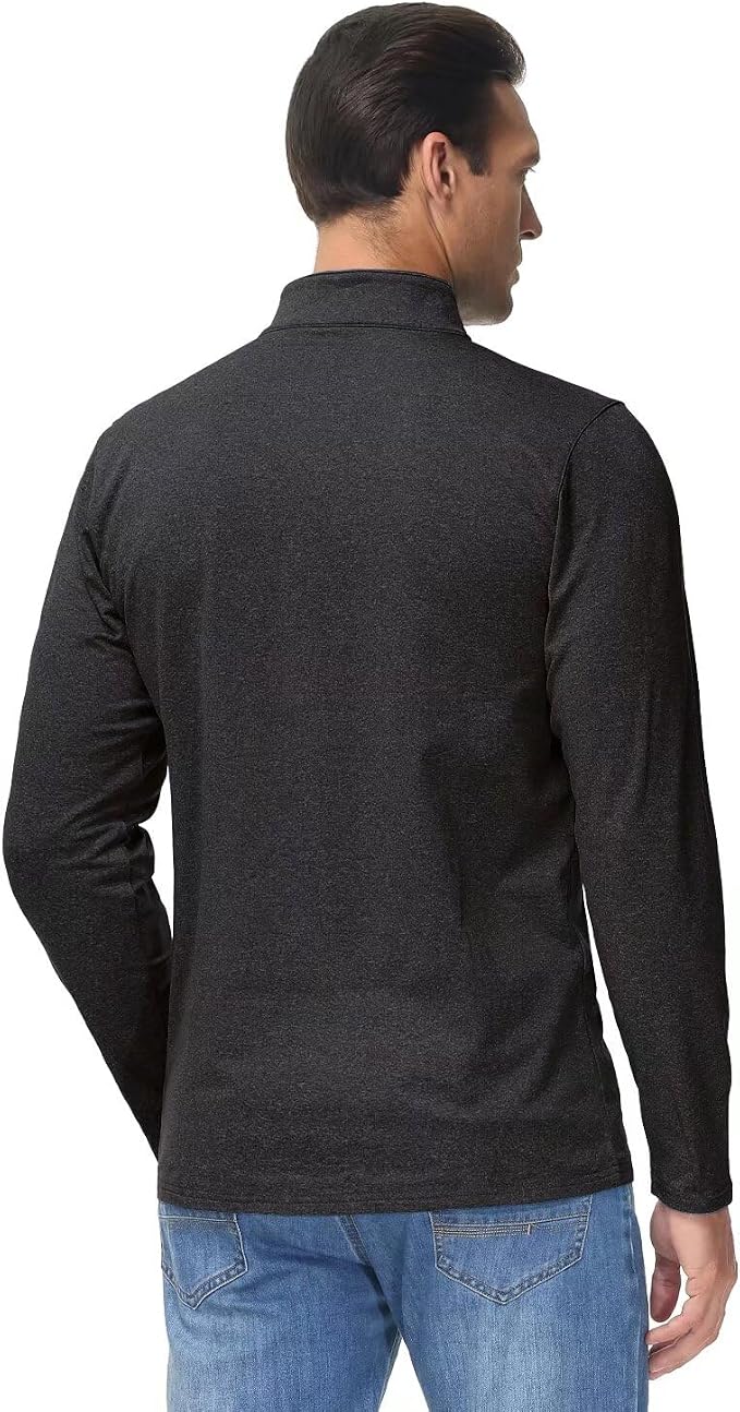 Boladeci Men's Quarter Zip Pullover Premium Fleece Lined Heather Long Sleeve - Image 6