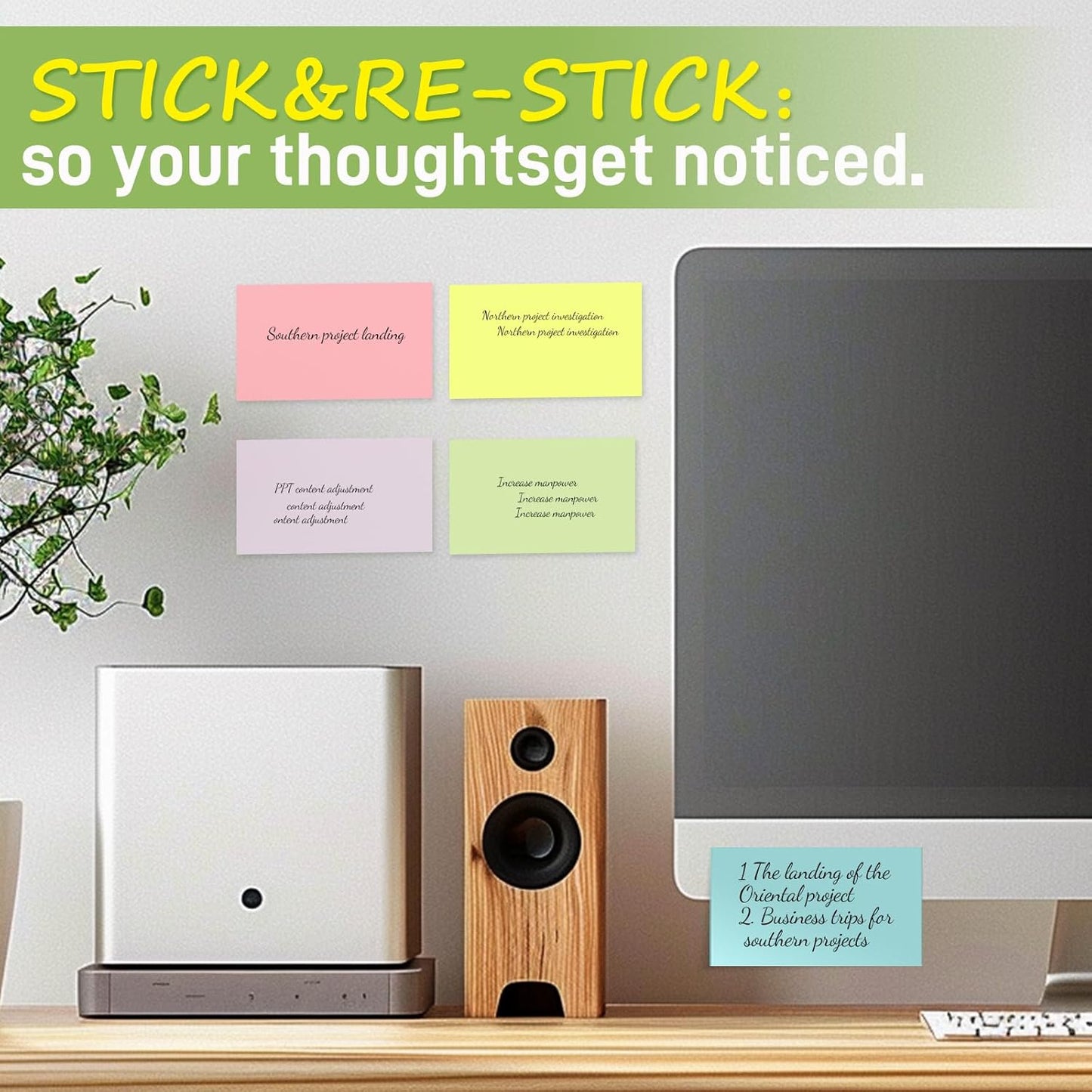 1920 Sheets 3x5 Inches Large Sticky Notes,Self-Stick Post Stickies Colorful Super Sticking Power Memo Pads for Teacher Supply,School and Office