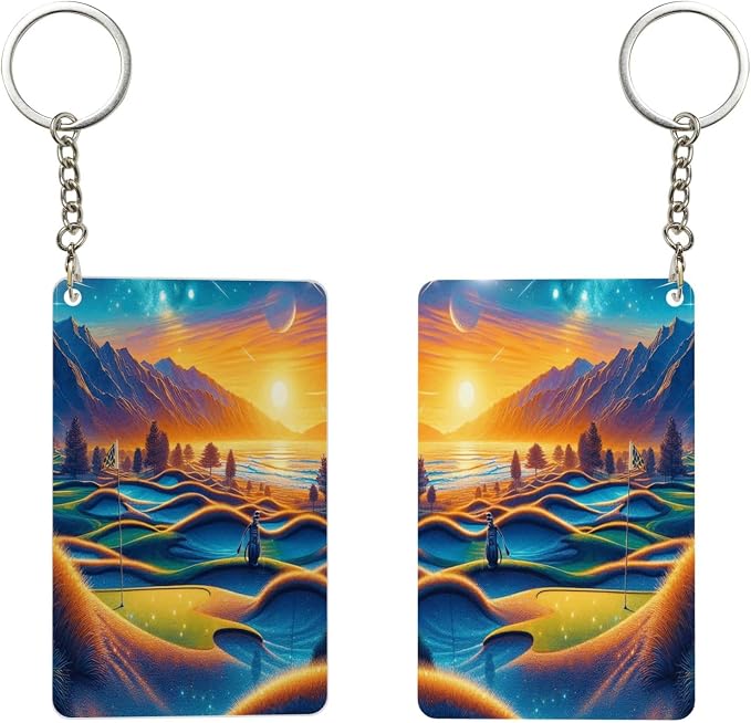 Keychain - Rectangular Acrylic Keychain Daily Key Ring Car Key Fob Holder 2X3 - Image 2