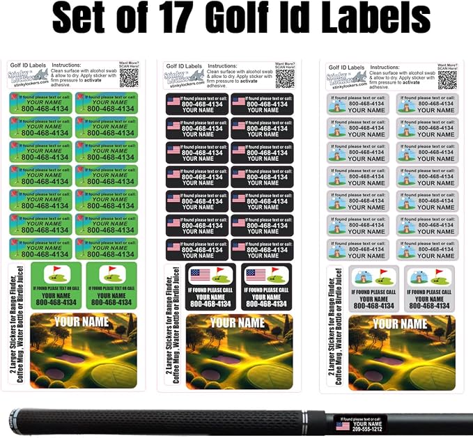 Golf Club Stickers Set of 17| Golf Gift - Image 8