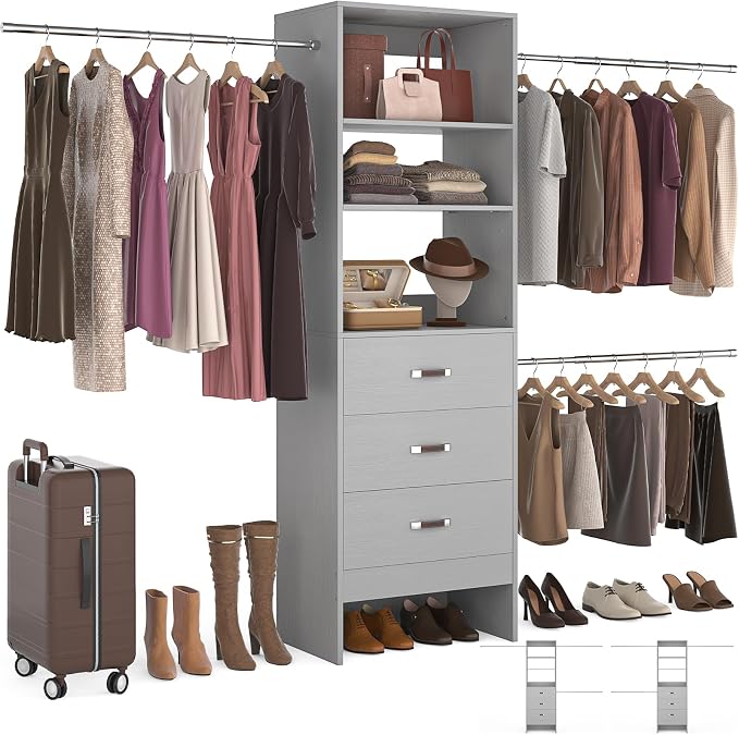 Homieasy 96 Inches Closet Organizer System, 8FT Customizable Walk In Closet by Homieasy