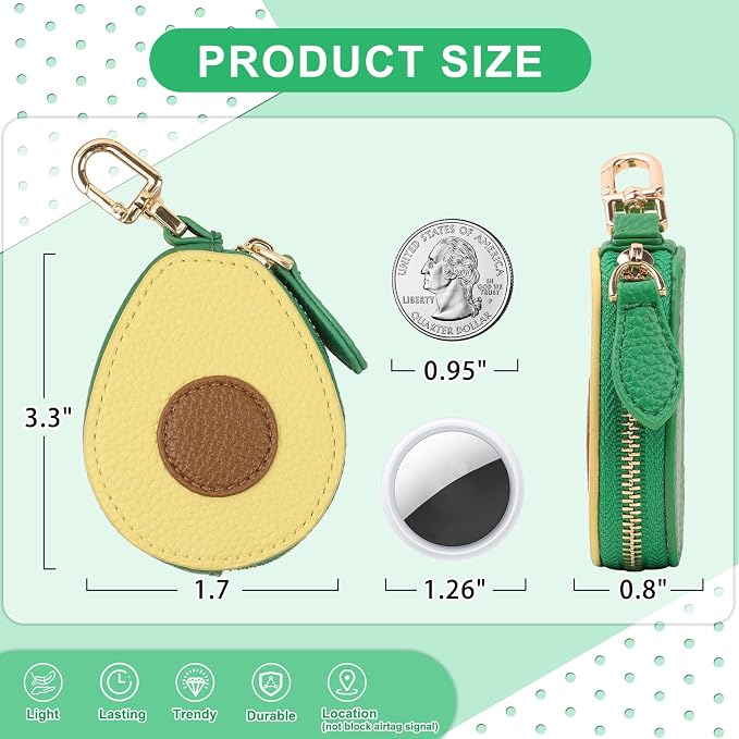 XSUIOY Orange Fruit Coin Purse Keychain Bag Charm, Mini Leather Coin Purse & - Image 2