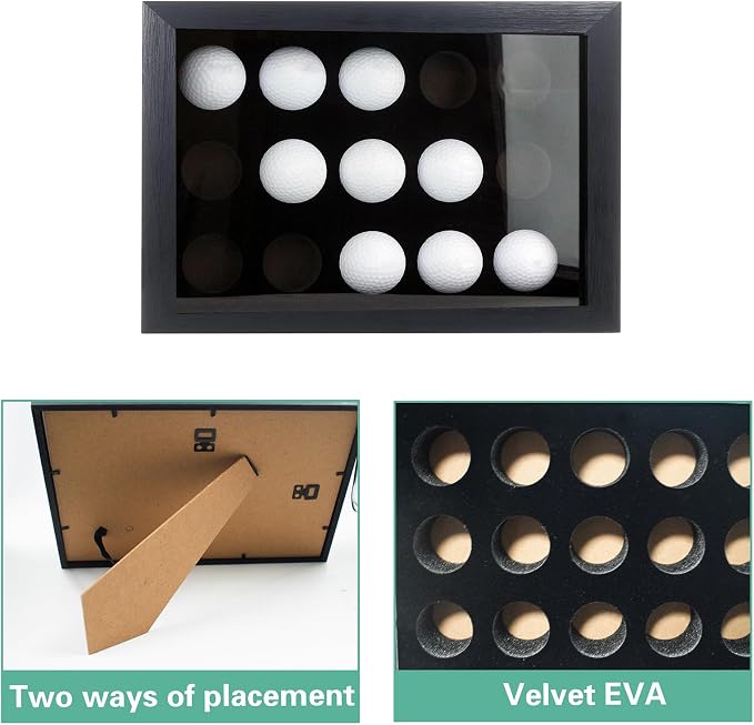 Golf Balls Display Case with EVA Foam Protection, Wall Mount & Desktop Golf - Image 4