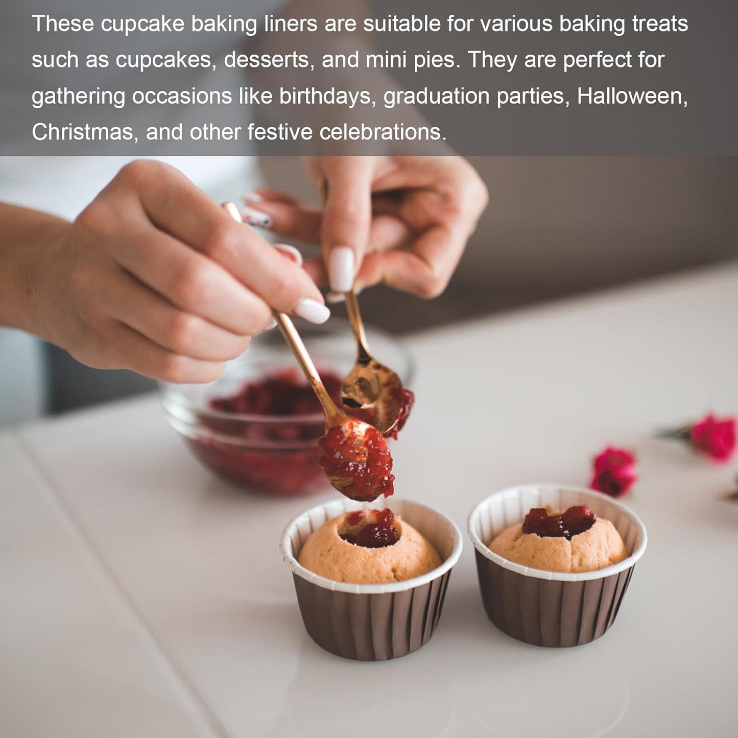 HARFINGTON 150Pcs Cupcake Baking Cups 3.5oz Standard Size Paper Cupcake Liners Greaseproof Wrappers Disposable for Wedding Birthdays Christmas Dessert, Blue