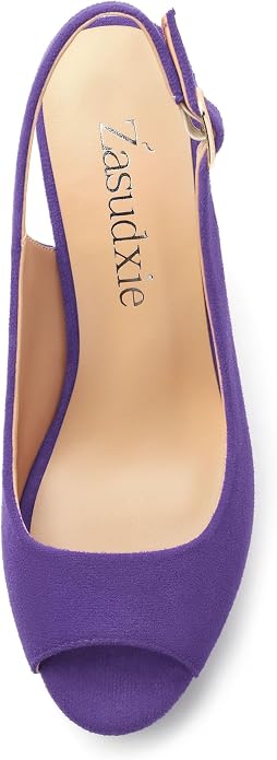 Womens Wedge Platform Sandals Peep Open Toe Slingback Buckle High Heel Dress - Image 3