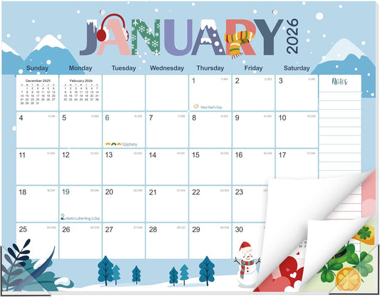 GuassLee Desk Calendar 2026-2027 Large 22" x 17" Desktop/Wall Monthly Calendar 18-Month School Year Planner Covers January 2026 to June 2027 with Julian Date&Notes for Easy Organizing