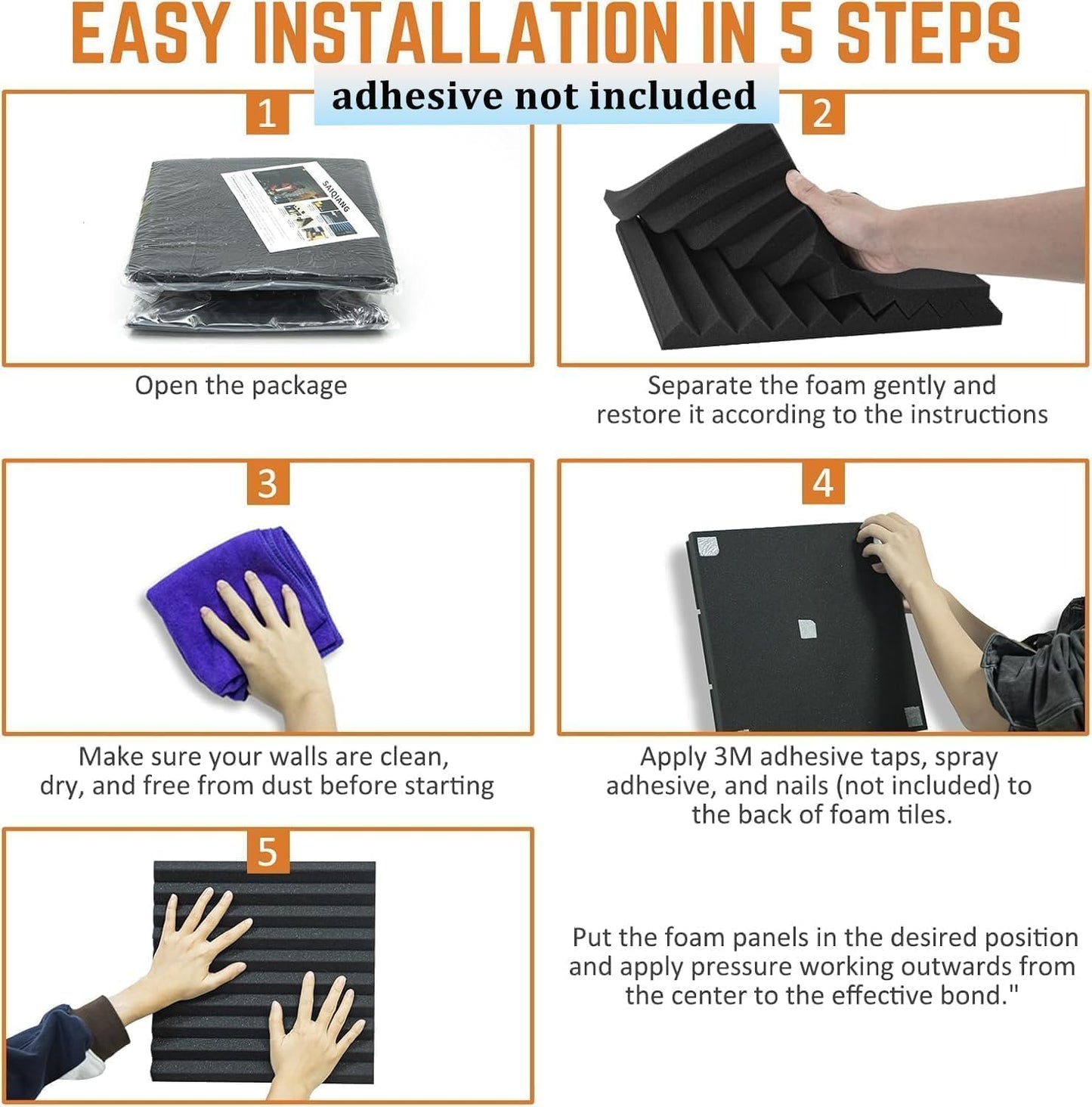 12Pack Blue Acoustic Foam Panels 1" x 12"x 12" Soundproof Panels Sound Proof Foam Panels Noise Absorbing Sound Proof Acoustic Treatment Foams for Home Wedges