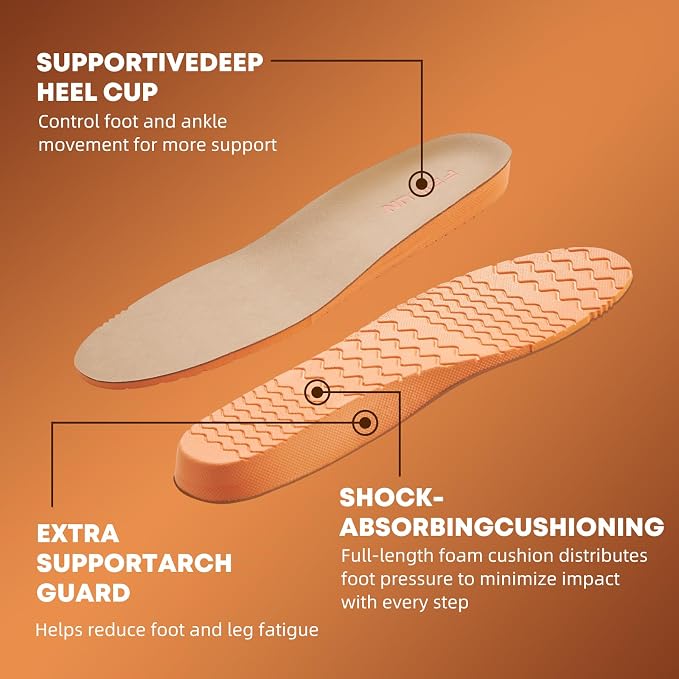 Shoe Inserts for Men and Womem Sport Shoe Insoles Memory Foam Insoles Excellent - Image 2