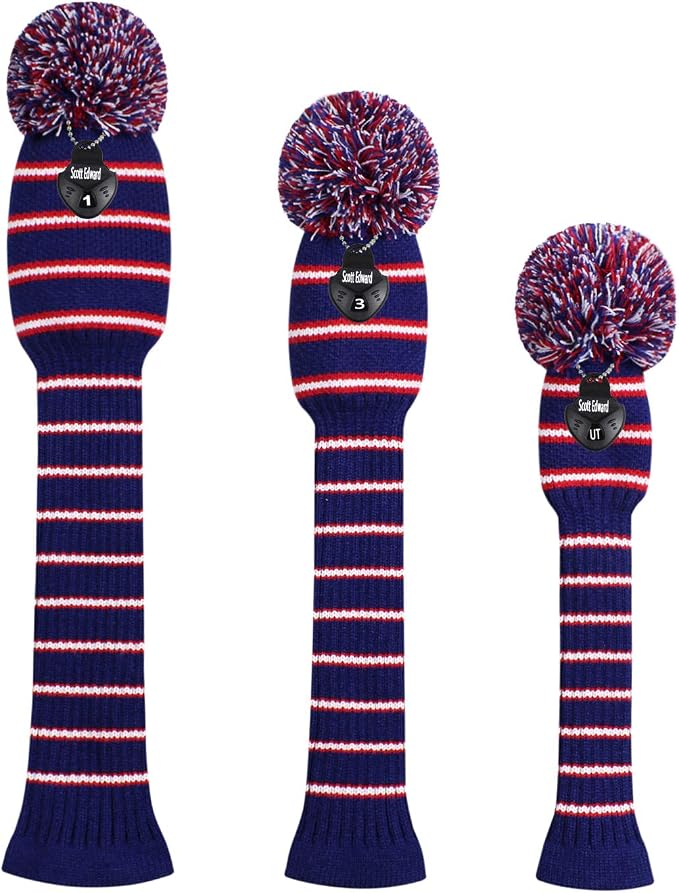 Scott Edward Golf Headcovers for Woods Set of 3 Fits Well Driver Fairway Wood - Image 3