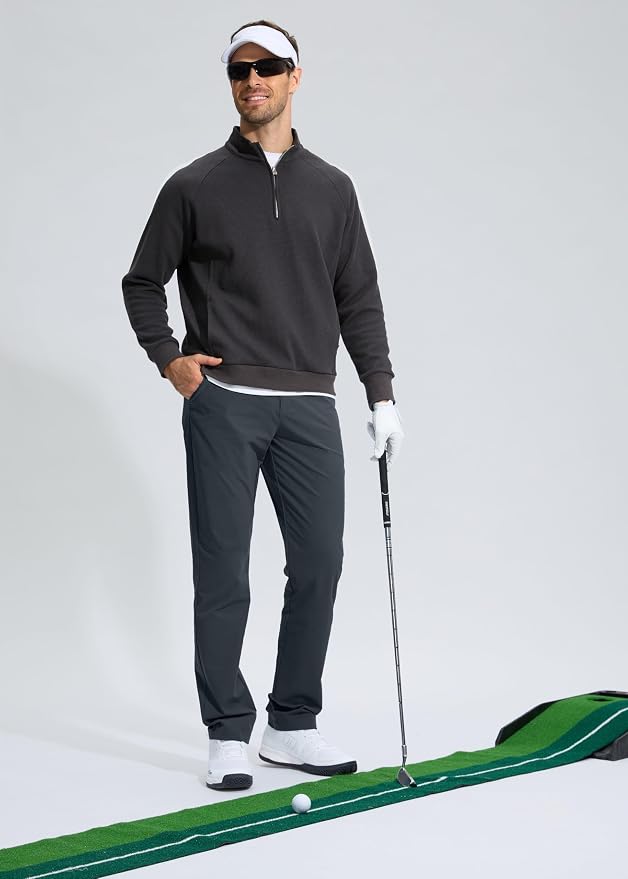 Pudolla Men's Golf Pants Stretch Work Dress Comfy Pants 30"/32"/34" Lightweight - Image 6