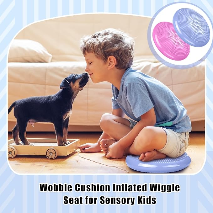 2 Pcs Wiggle Seat Inflated Wobble Cushion Flexible Balance Disc - Image 6