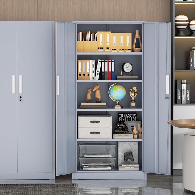 Incbruce 72” Metal Storage Cabinet, Locking Steel Storage Cabinet - Image 2