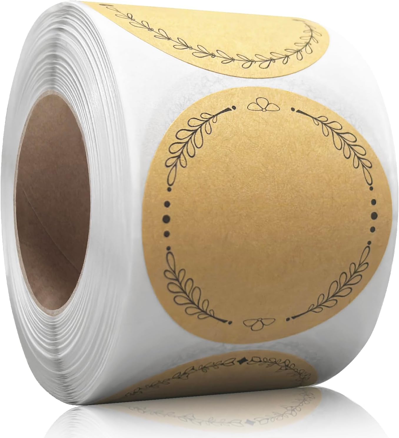 2" Canning Labels for Jars & Lids, 4 Different Wreath Designs, 500 Pcs Round Kraft Christmas Mason Jar Stickers, Food Labels Pantry Labels, Mason Jar Labels Spice Labels Bottle Labels