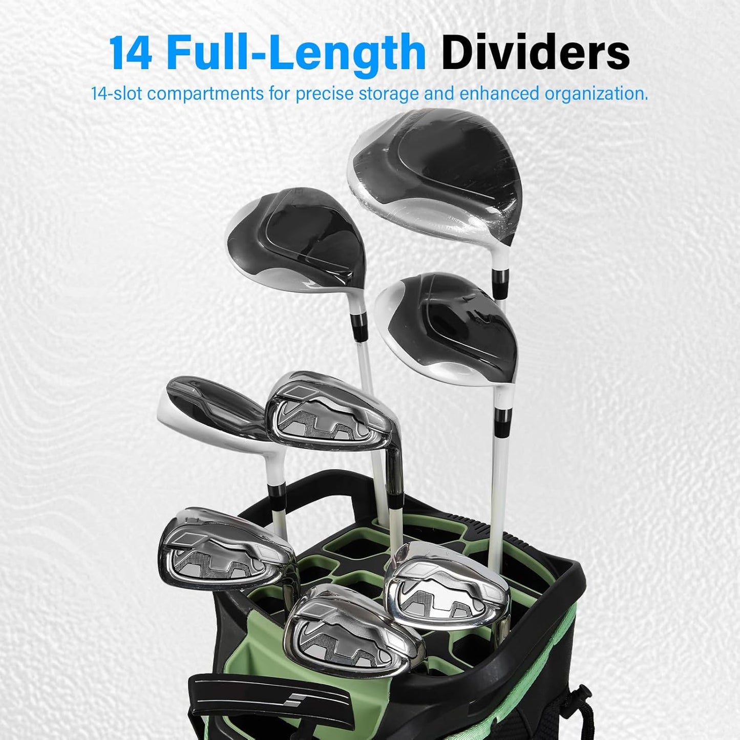 14-Way Golf Cart Bag, Full Length Premium Golf Bag for Men with Cooler Pocket, Handles and Rain Cover