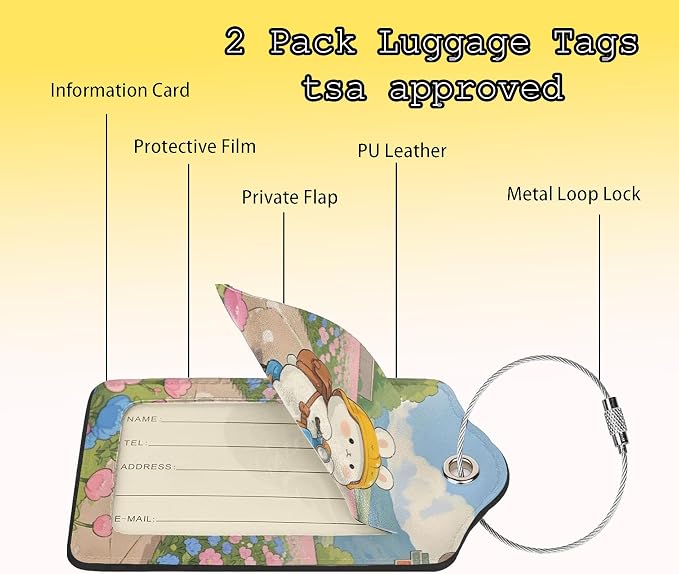 TSA Approved Luggage Tags Rabbit Riding - Image 2