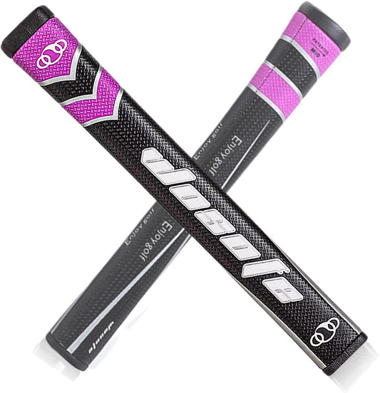 Golf Putter Grips Midsize for Men 45g 2.0 Fit Most Iron Club Pistol Shape Lightweight Tacky Surface Delicate Pattern Soft Polyurethane Material Comfortable Feel 6 Colors for Choose