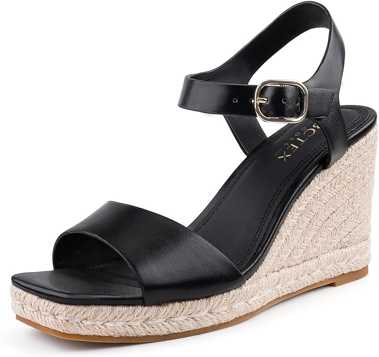 BCTEX COLL Women's Platform Wedge Espadrilles Sandals Comfortable Open Toe by BCTEXCOll