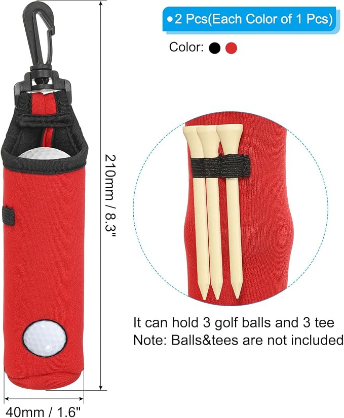 PATIKIL Golf Ball Carry Bag, Golf Tee Holders Pouch Portable Neoprene Golf Ball - Image 2