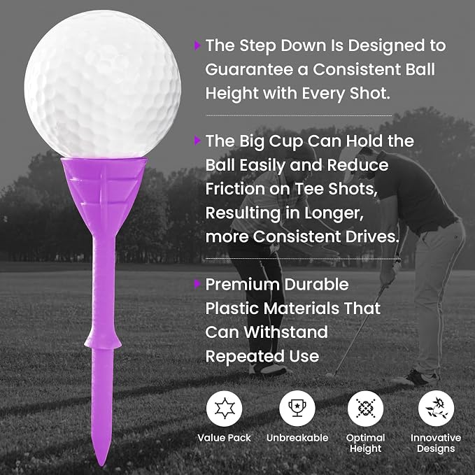 Golf Tees Plastic 3 1/4 inch Unbreakable 30 Pack - Image 4