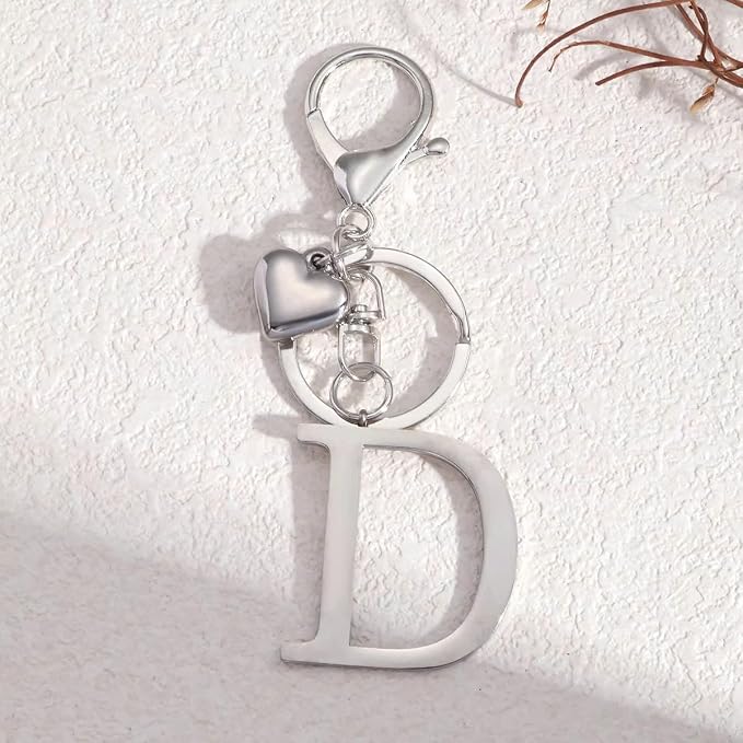 Metal Heart Alphabet Keychain for Women, Girls - Image 7